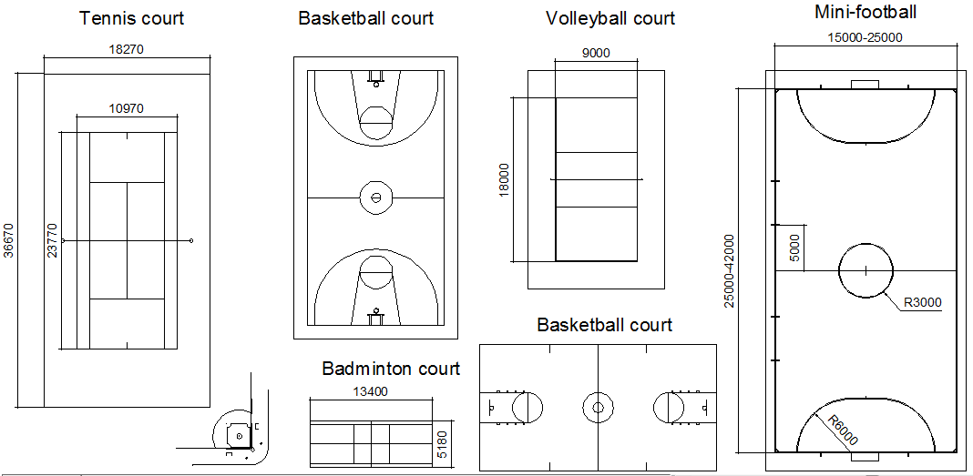 Court Design In DWG File - Cadbull