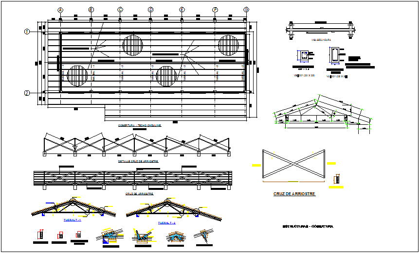 Coverage steel structure plan with structural detail for maternity and ...