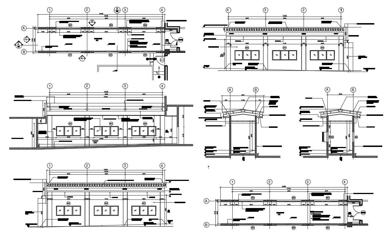 Covered Walkway Design Plan and Section Drawing Cadbull