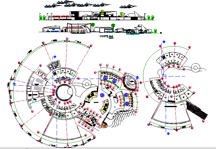 Craft market with museum architecture project dwg file - Cadbull