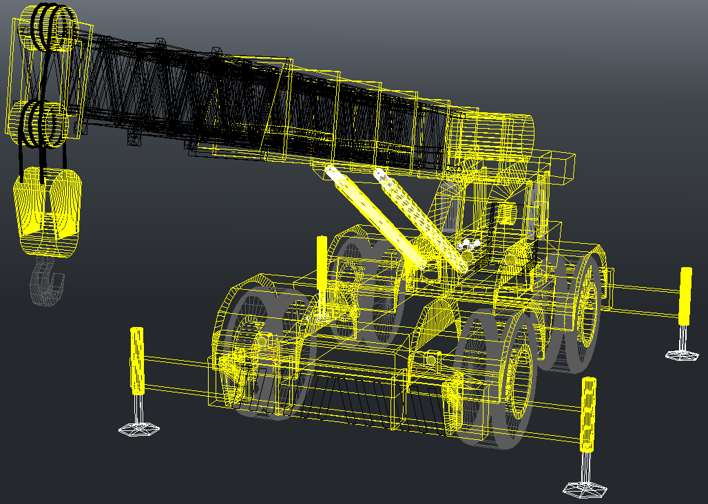 Crane cad block 3D view in scale DWG autoCAD drawing - Cadbull