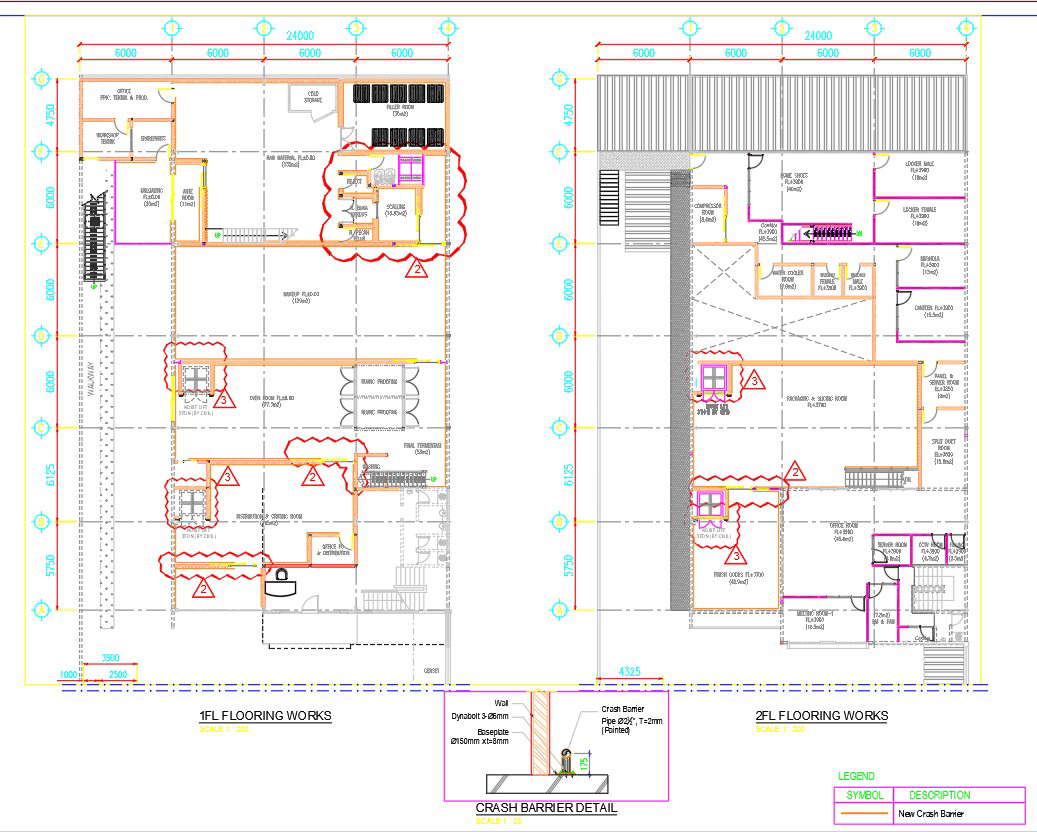 Crash barrier details in AutoCAD 2D drawing, dwg file, CAD file - Cadbull