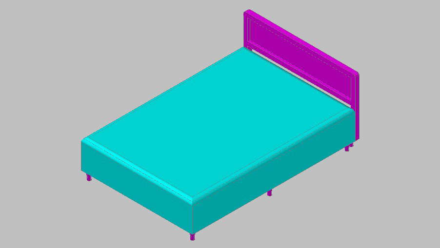 Creative double bed block elevation 3d drawing details skp file - Cadbull