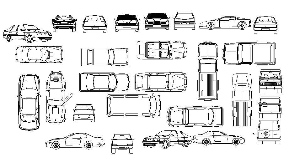 Creative family cars and luxuries car blocks cad drawing details dwg ...