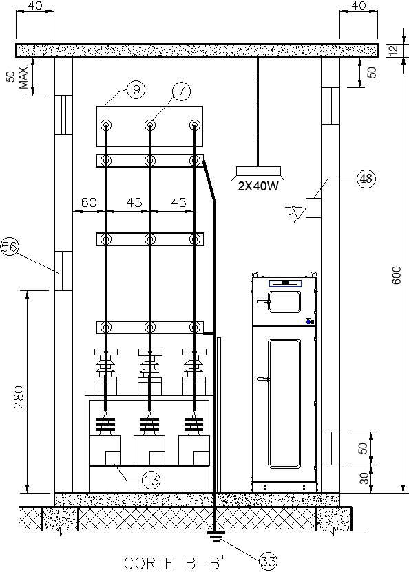 Cross Section BB' Of Electric Power Distribution System - Cadbull