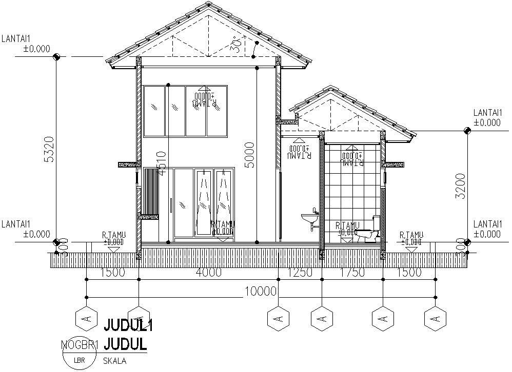 Cross section of backside of the house - Cadbull