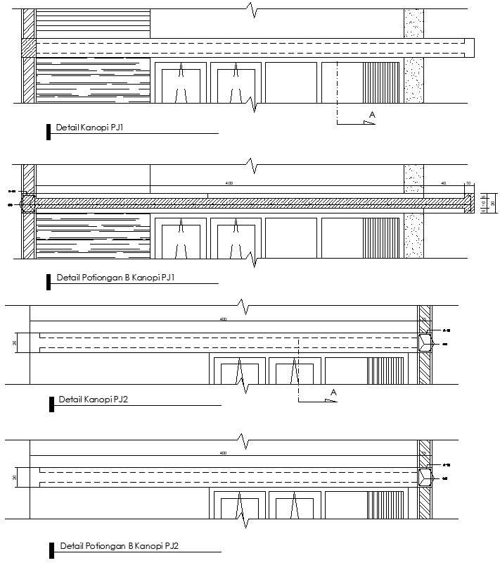 Cross Section Of Detail Canopy - Cadbull