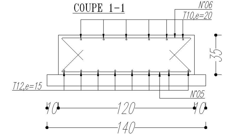 Cross Section Of Structure With Reinforcement Details Design In AutoCAD ...