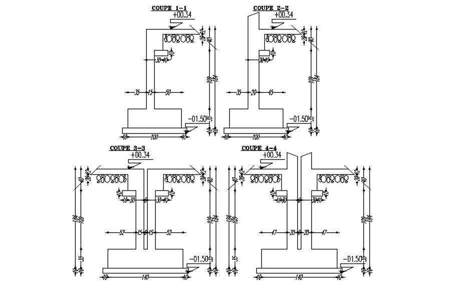 Autocad Drawing Column Footing Design And Section Cadbull Images