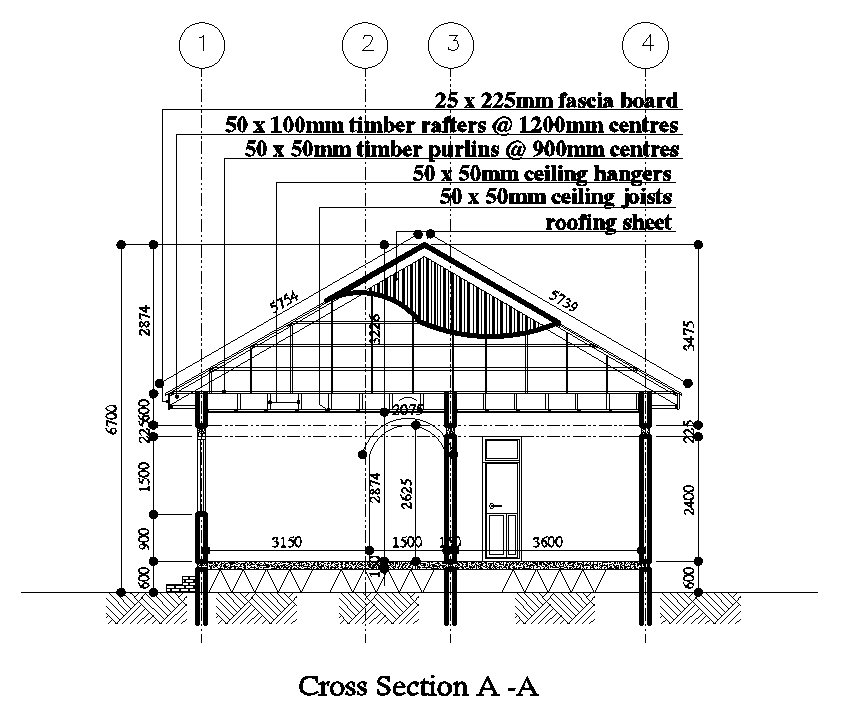 Cross Section View Of 9x11m Ground Floor House Plan Is Given In This 