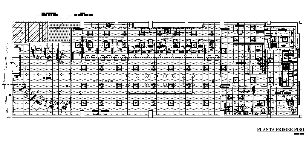 Current socket detail of 30x10m office plan is given in this Autocad ...