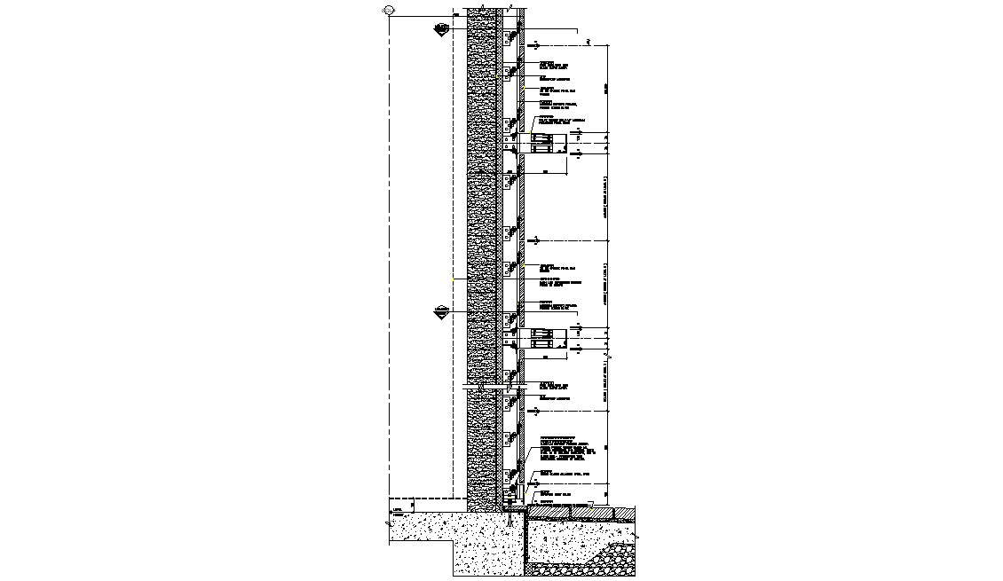 Curtain Wall Glass Section Cad Drawing Cadbull