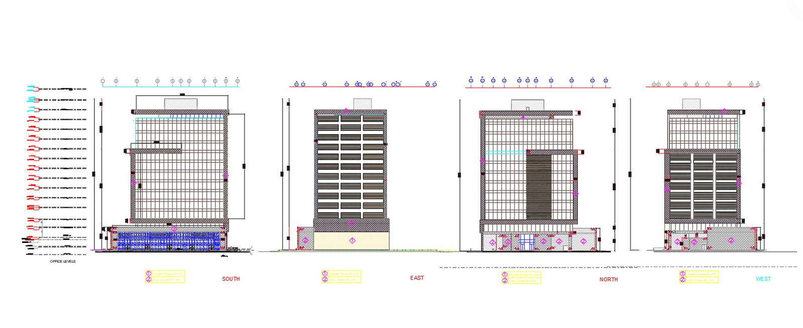 Curtain Wall Glass Building Elevation Design DWG File - Cadbull