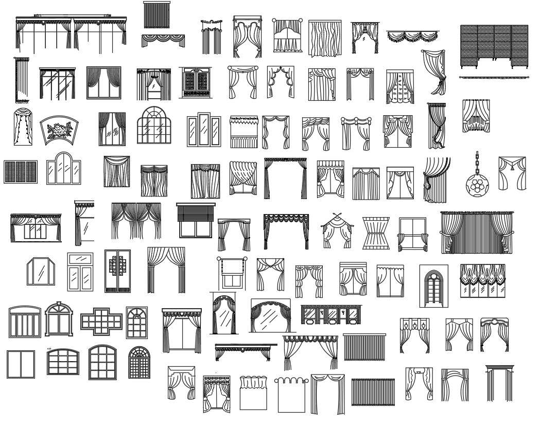 curtains-doors-and-windows-cad-blocks-in-autocad-2d-drawing-cad