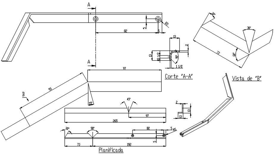 Cut section line diagram details are given in this AutoCAD DWG drawing