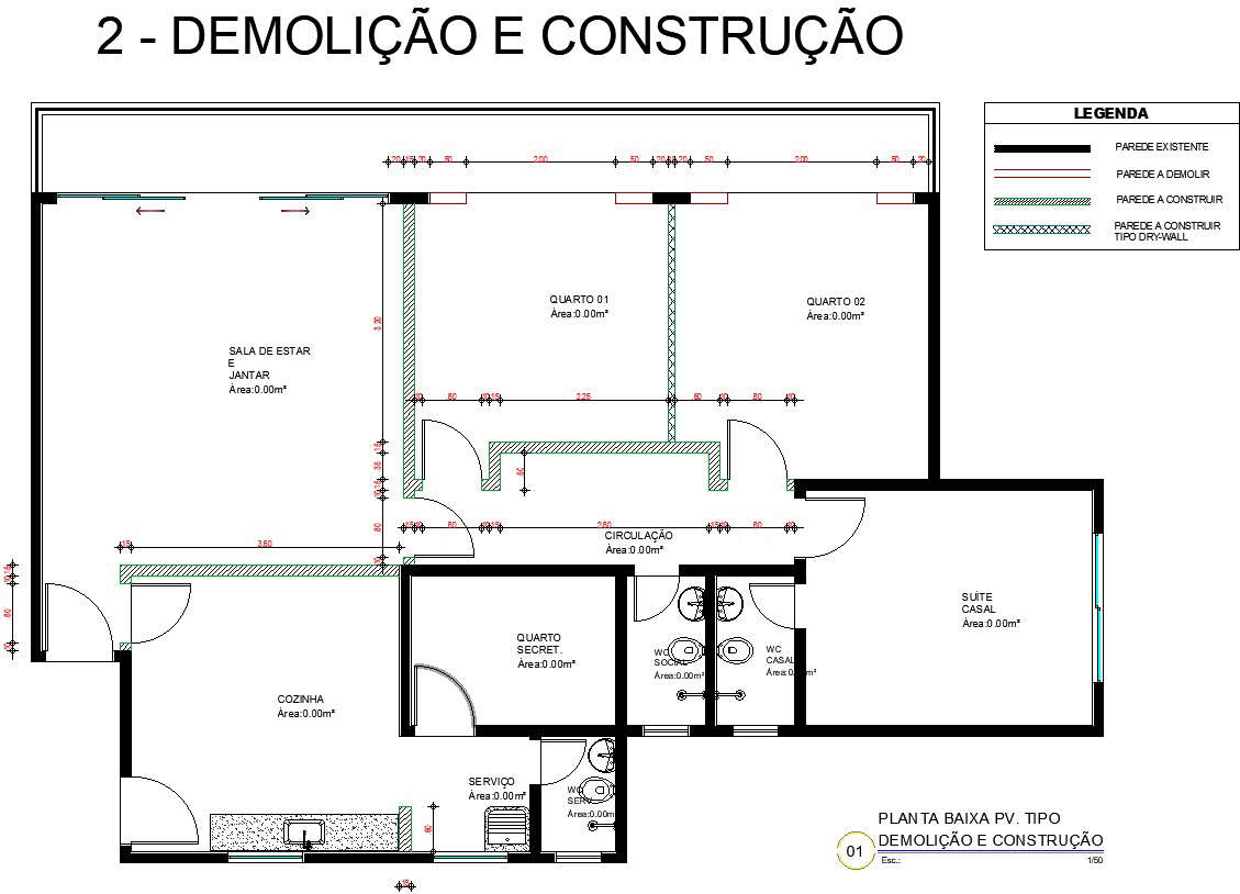 DEMOLITION AND CONSTRUCTION LAYOUT PLAN Cadbull