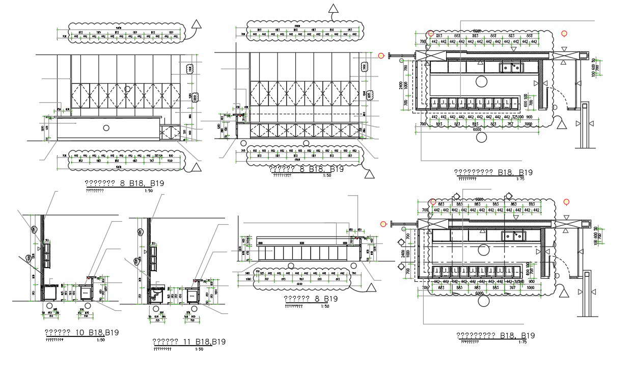 DWG AutoCAD file of the modular kitchen section and elevation design ...