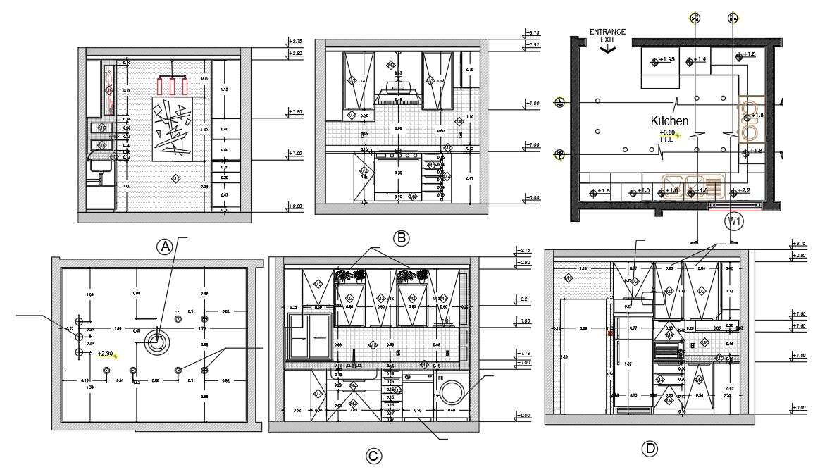 L-Shape Modular Kitchen Cad Detail Download | Plan n Design