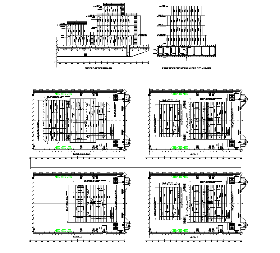 Deck housing structure detail plan autocad file - Cadbull