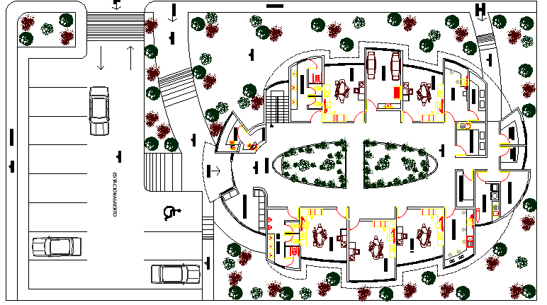 Dental Clinic Landscaping and Structure Details dwg file - Cadbull