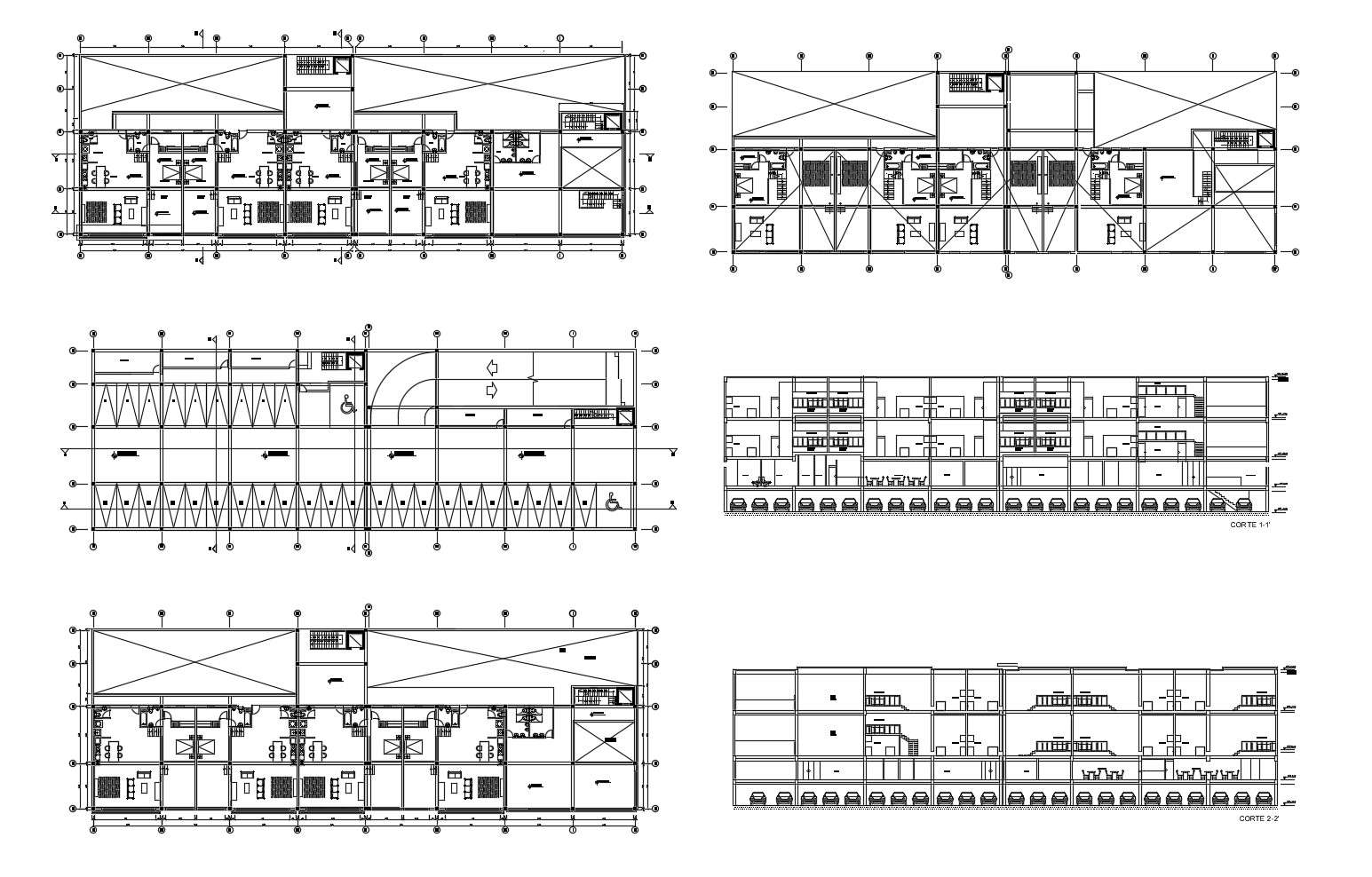 Design of Apartment plan with section details in dwg file - Cadbull