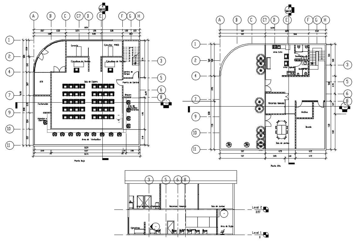 Bank Design Layout In DWG File - Cadbull