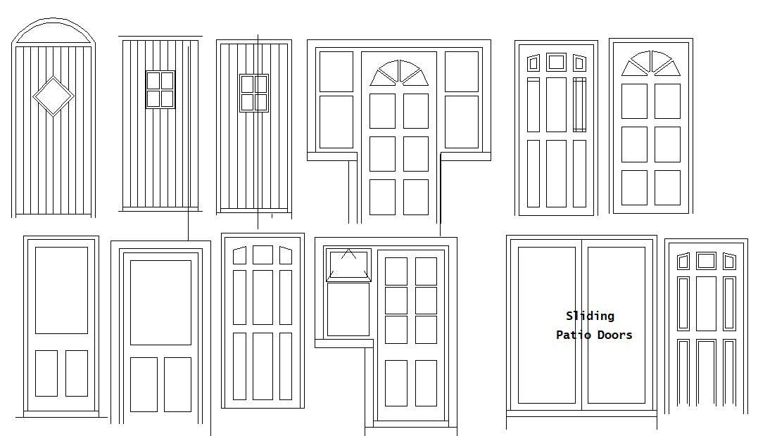 Doors design in AutoCAD file - Cadbull