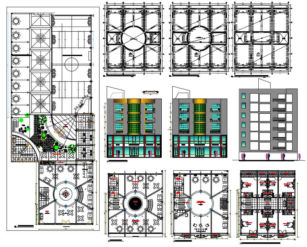 hotel building design - Cadbull