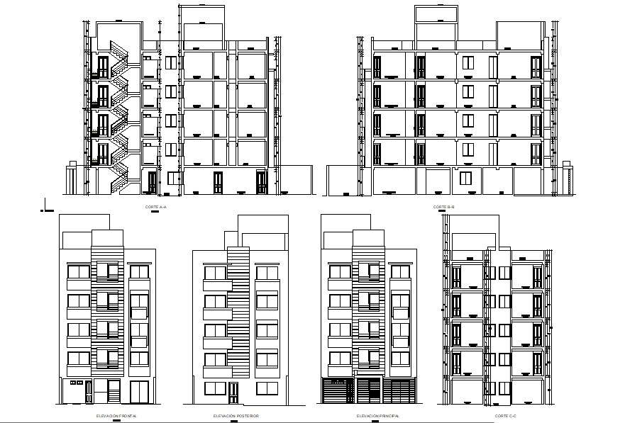 Residential apartment design plans in AutoCAD file - Cadbull