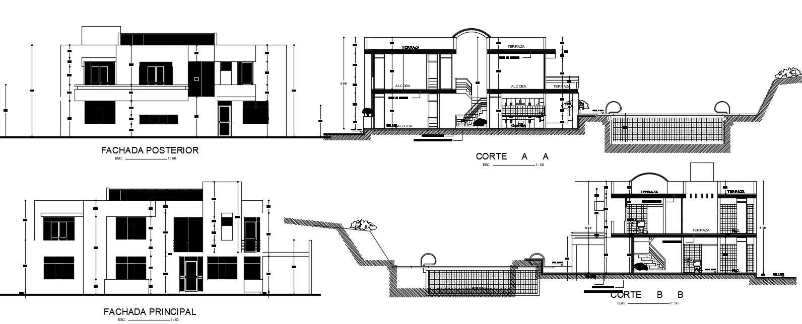 House design with detail dimension in AutoCAD - Cadbull