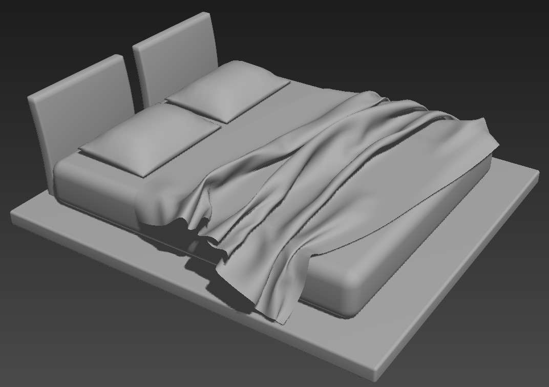 Designer Furniture Classic Double Bed 3ds Max File Cadbull