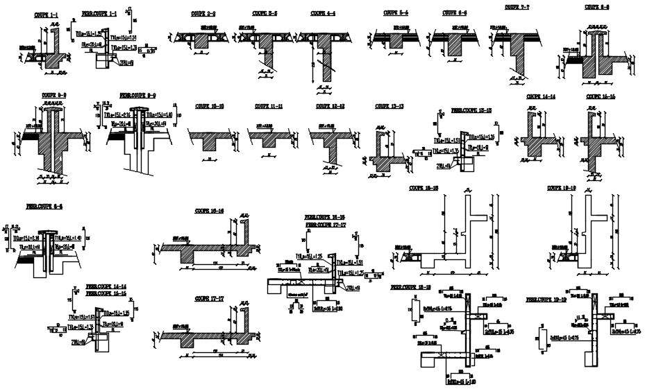 2D Design Of Reinforcement And Formwork Details Of The Coping In