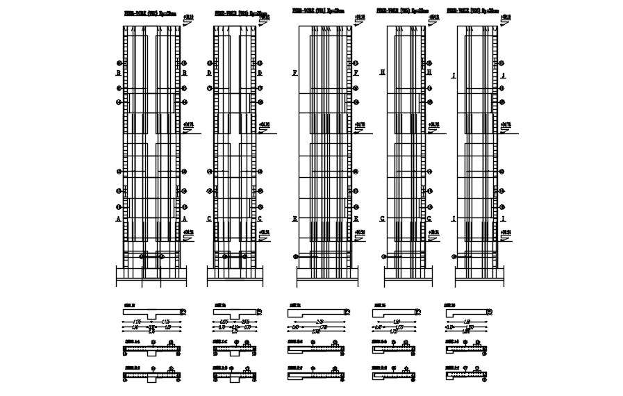 Design Of Reinforcement Details Of The Wall Sections In AutoCAD 2D ...