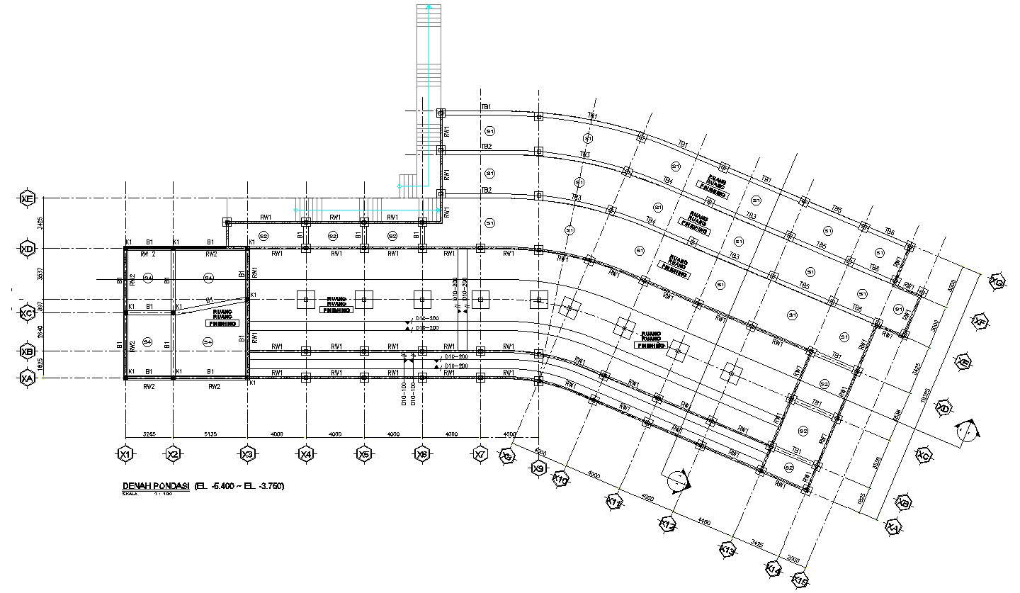 Design Of The Foundation Plan In Autocad 2d Drawing Cad File Dwg File Cadbull