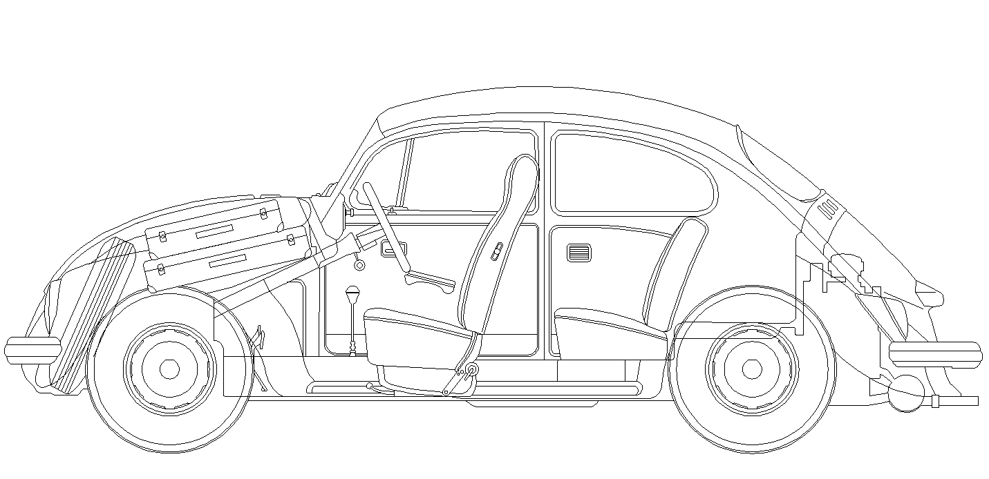 Detail Car CAD block 2d view layout autocad file - Cadbull