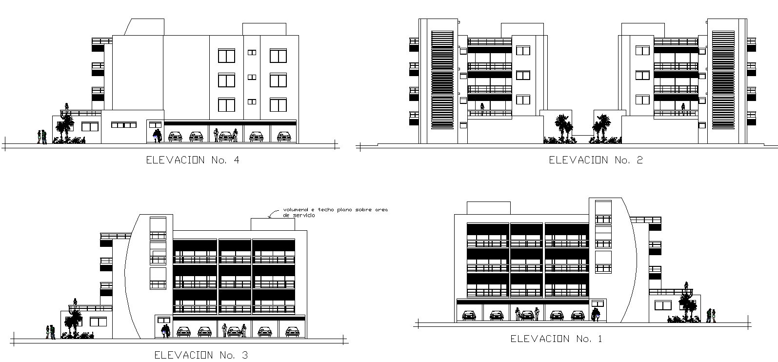 Detail apartment flats detail elevation layout file in autocad format ...