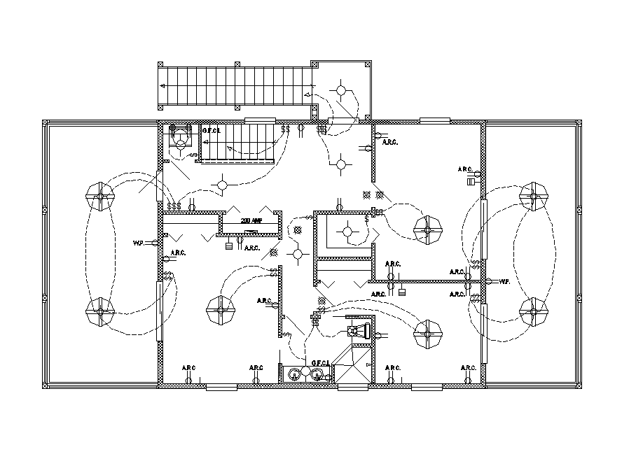 Detail building electrical installation layout 2d view layout file ...