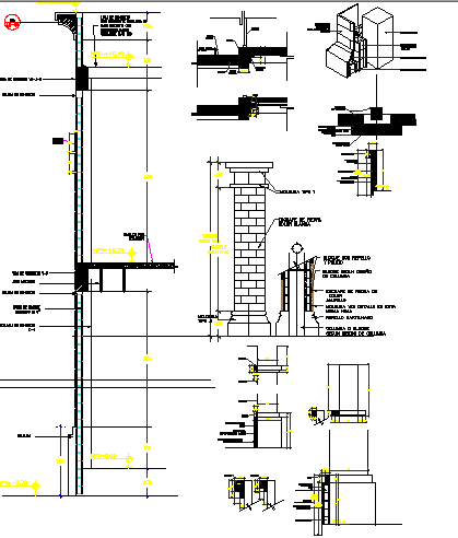 Detail construction modulating of termination in columns dwg file - Cadbull