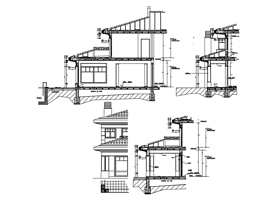 Detail construction section plan - Cadbull