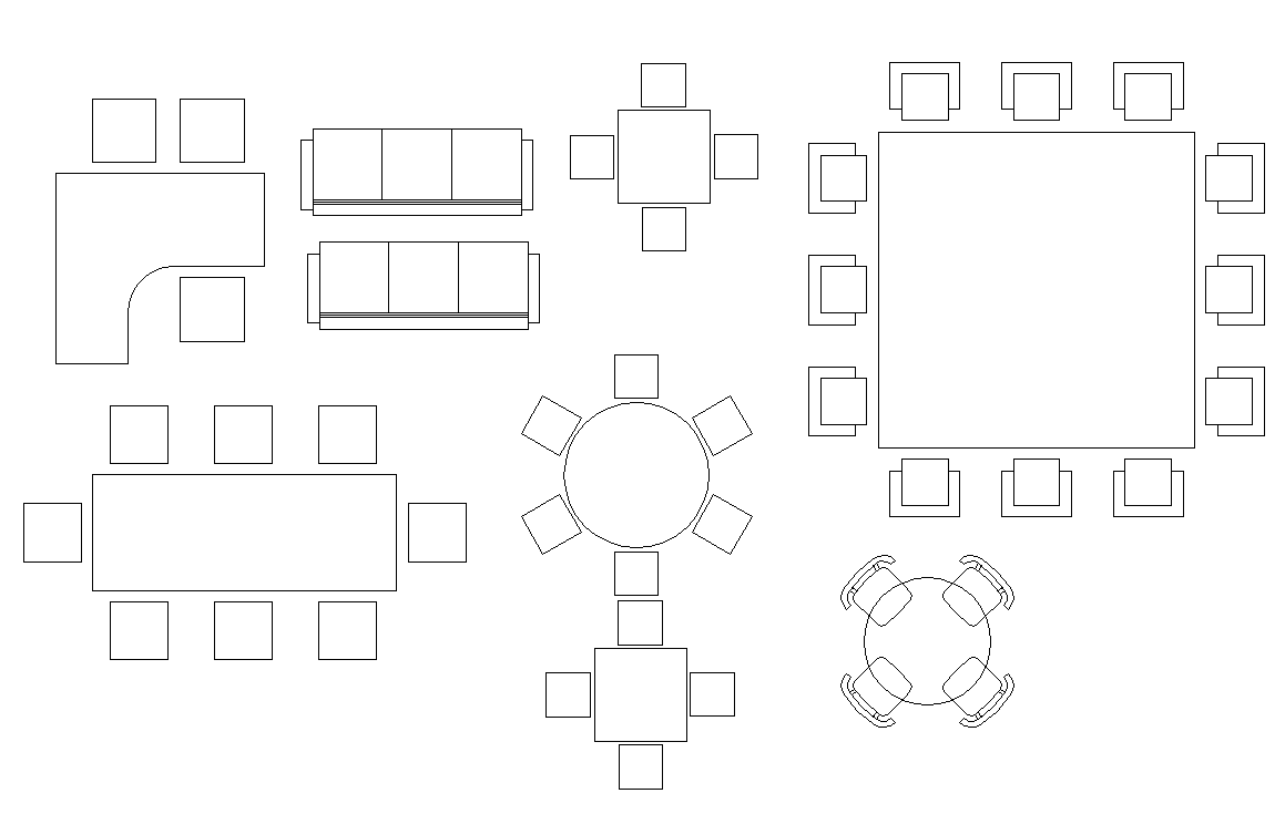 Detail furniture CAD blocks 2d view layout dwg file - Cadbull