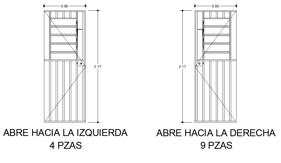 Detail of door elevation dwg file - Cadbull