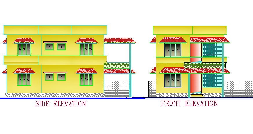 Detail Of Elevation Home Autocad File Cadbull