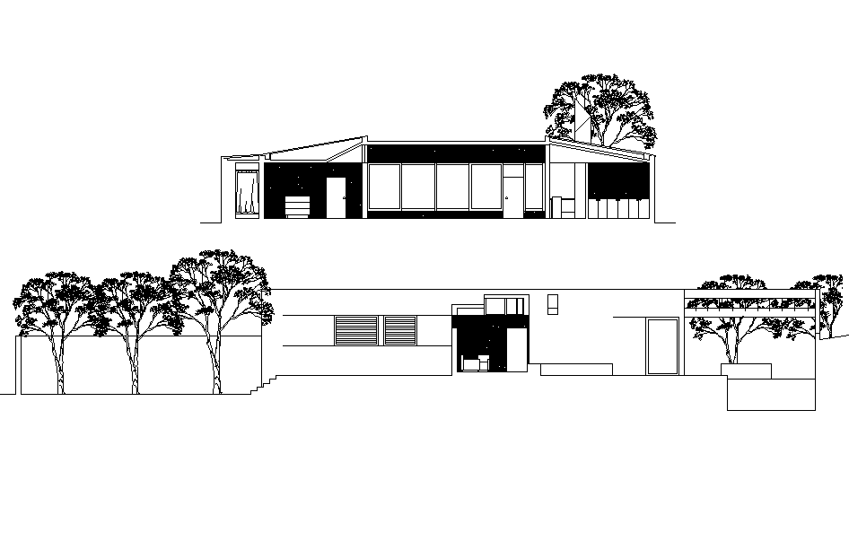 Detail of elevation house plan autocad file - Cadbull