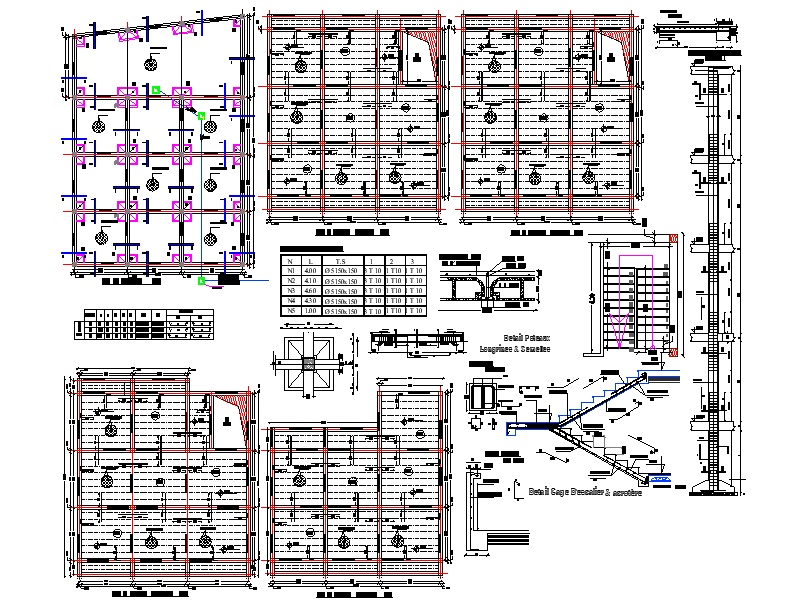 Detail of foundation and beam plan detail dwg file - Cadbull