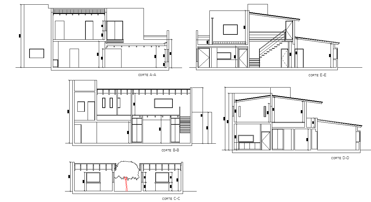 Detail of section 2 floor house plan layout file - Cadbull