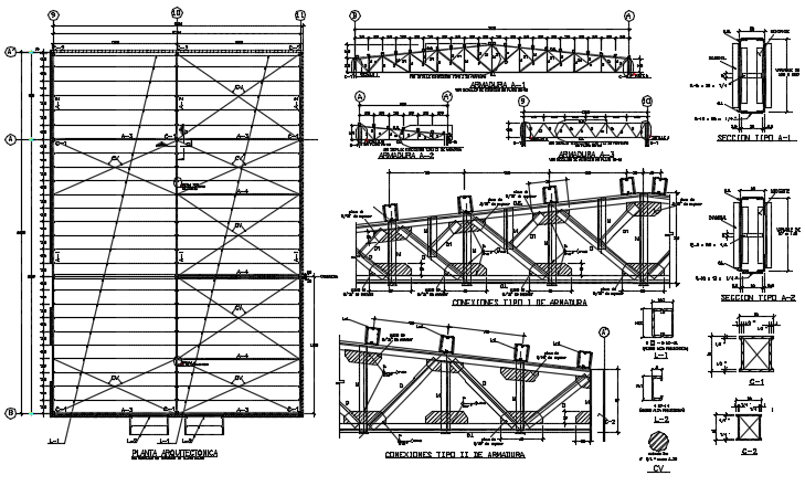 Detail Of Steel Framing Plan - Cadbull