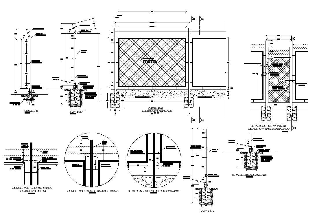 Detail Of Steel Railing Structural Cad Block Layout File In Autocad 