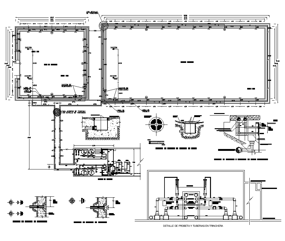 Detail Of Tube And Pipes In Trench Detailing 2d View Layout File Cadbull