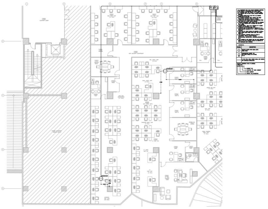 Detail Plan Of Building With Wireless Access Point Layout - Cadbull