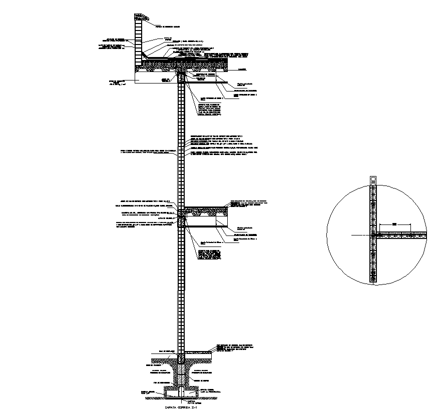 Detail Wall Section 2d View Layout Autocad File Cadbull